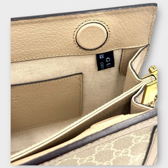 GG Supreme Beige and white Ophidia Small Chain Shoulder Bag - Picture 10 of 11